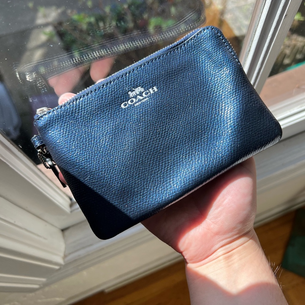 Navy Coach Wristlet